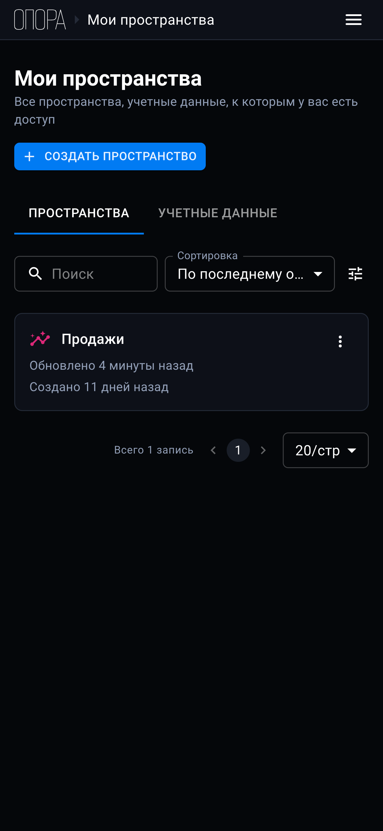 ОПОРА — рабочие пространства